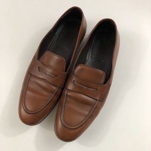 a. testoni brown leather loafer